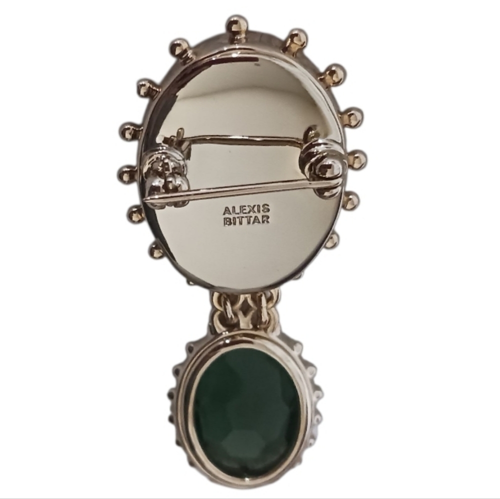 Alexis Bittar Georgian Double Stone Brooch - Picture 7 of 10
